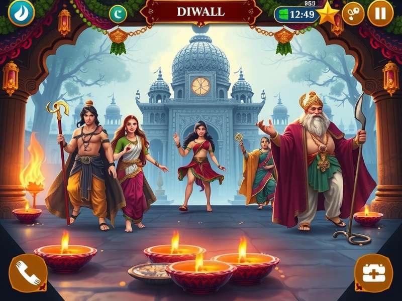 Mystic Realm In game screenshot showing Indian mythology characters